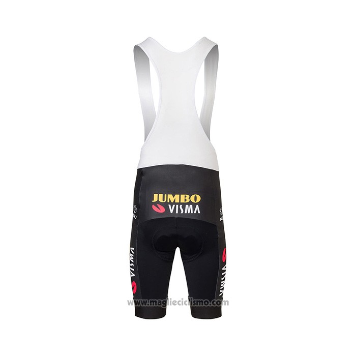 2022 Abbigliamento Ciclismo Jumbo Visma Nero Giallo Rosso Manica Corta e Salopette